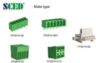 Αρσενικό βούλωμα PCB τύπων στον τελικό πράσινο συνδετήρα 3.50 φραγμών PA66 3.81 5.08 7.62mm