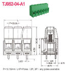 Πίσσα 10.16mm ευρο- τύπος τελικών φραγμών βιδών PCB που αυξάνει τη σειρά 57A 2-16 Πολωνοί