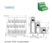 300V 10A Euro Type Raising Series PCB Screw Terminal Block 5.08mm Πίτσα από χαλκό