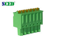 Πράσινο χωρίζοντας κατά διαστήματα θηλυκό 2-22 θέσεις 300V/8A UL94-V0 τελικών φραγμών 3.5mm Pluggable