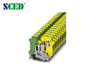 16mm2 πλάτος 10.2mm AWG τελικών φραγμών ραγών DIN 24 - 6 επίγειοι τελικοί φραγμοί πράσινοι και κίτρινοι