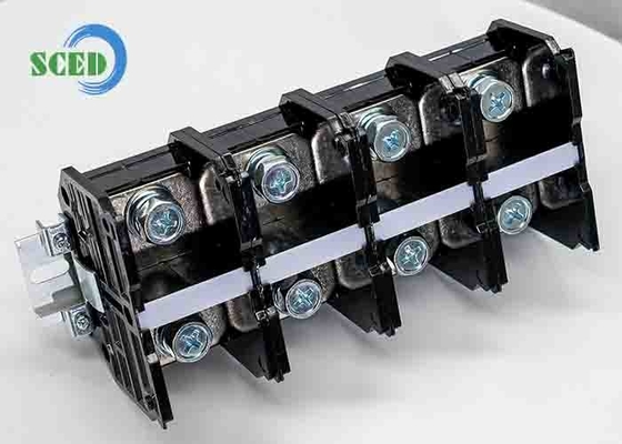45.00mm Πίνακα πεδίου υψηλού ρεύματος PC Τερματικό μπλοκ 4P Μαύρος σύνδεσμος βίδα ισχύος