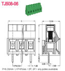 Pluggable 6.35mm ευρο- τύπος φραγμών PCB τελικός 300A που αυξάνει τη σειρά