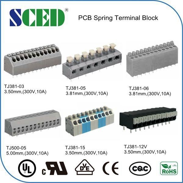 τα PCB 3.50mm αναπηδούν την γκρίζα πλαστική καρφίτσα ορείχαλκου κατοικίας τελικών φραγμών