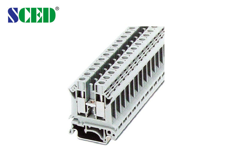 Εύκολη εγκατάσταση 16mm2 Din Rail Terminal Block 800v / 76A Χαλκός 10mm μήκος απομάκρυνσης