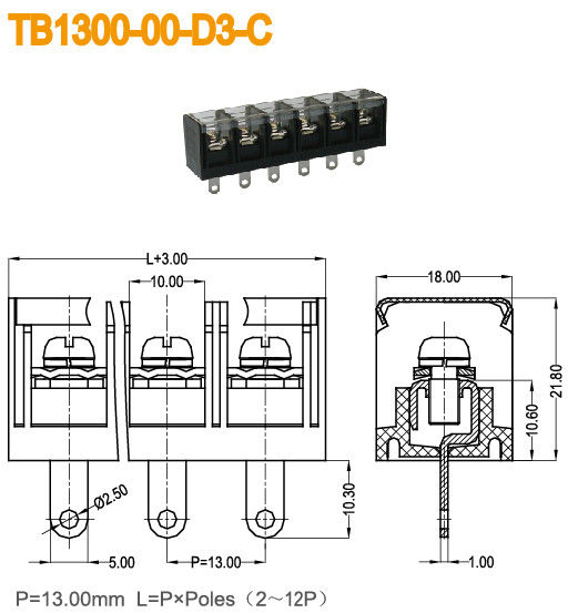 20-8AWG τελικοί φραγμοί δύναμης υψηλής τάσης με τον πλαστικό ορείχαλκο κάλυψης 40A 2-12 Πολωνοί