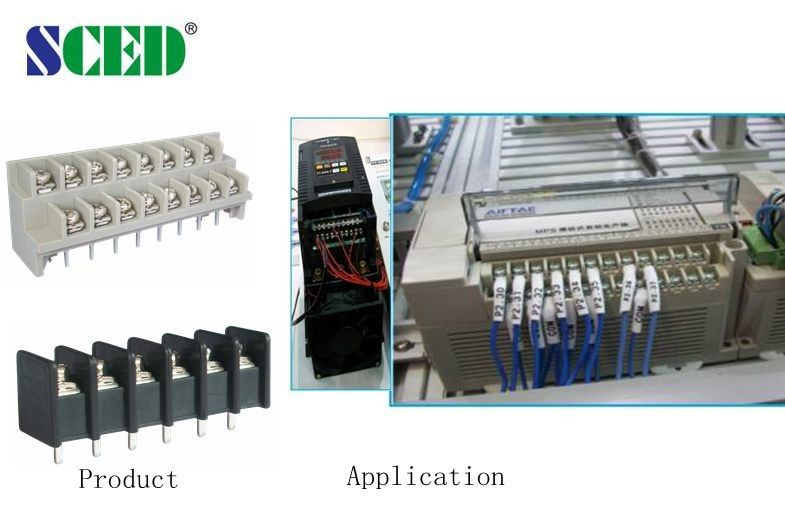 Εμπόδιο μαύρη βίδα 9.525mm τελικών φραγμών M4 PCB 20A/300V ορείχαλκος πισσών UL94-V0