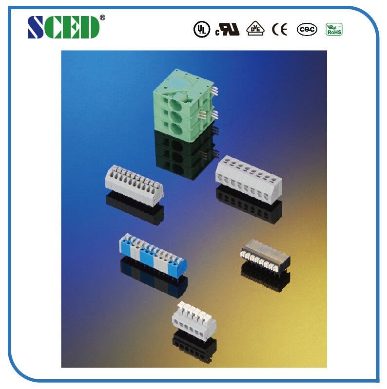 Τα μαύρα PCB βιδώνουν το ευρώ ορείχαλκου τελικών φραγμών αυξάνοντας το AWG 12-24 σειράς 300V 10A τύπων