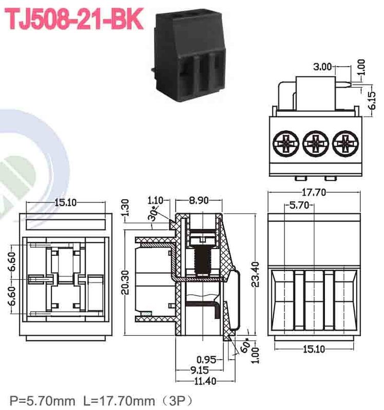 10.16mm Spacing Brass Terminal Printed Circuit Board Screw Terminal Block for Versatile Applications