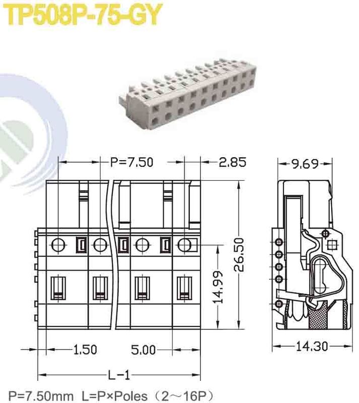 2P to 24P Plug In Terminal Block Featuring Phosphor Bronze Contactor and Voltage Rating Range 300V to 600V for Industrial