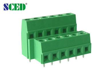 Διπλό επιπέδων πράσινο 5.08mm 10A PCB πλαστικό τελικών φραγμών νικέλινο