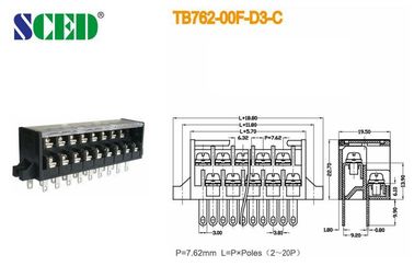 τα PCB σφιγκτηρών συνδετήρων λουρίδων εμποδίων 7.62mm βιδώνουν τον τελικό 300v δύο υπόλοιπο κόσμο