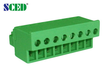 Πράσινο χρώμα 3,81mm Pitch Plug In Terminal Block Θηλυκά εξαρτήματα 300V 10A