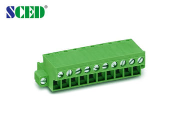 Θηλυκός Pluggable τελικός φραγμός με να τοποθετήσει τα αυτιά 5.08mm 300V 18A πράσινο χρώμα