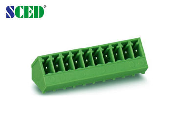 τελικός φραγμός PCB 3.81mm 300V 8A Pluggable 2P - 22P κολπίσκος καλωδίων 45 βαθμού