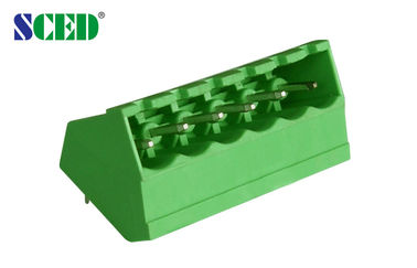 Αρσενικός Pluggable τελικός φραγμός PCB με τον κολπίσκο καλωδίων 45 βαθμού, πίσσα 5.08mm 2-18P