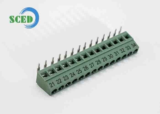 Πύργο 5 χιλιοστών 300v Τερματικό μπλοκ PCB 10A 2P-24P Δικαίος γωνία