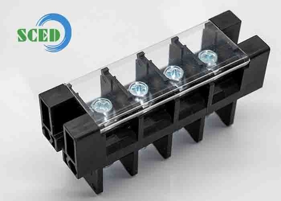 21.00mm PBT τροφοδοσία μέσω 180A πίνακα Mount Perforation Τερματικό μπλοκ με πλαστικό κάλυμμα