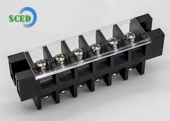 600V PBT 16.00mm Μαύρο καλώδιο πίνακα Mount τροφοδοσία μέσω του τερματικού μπλοκ σύνδεσμος ενιαίο κατάστρωμα