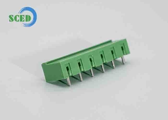 Πράσινο PCB Plug In Terminal Block Ηλεκτρικό 7,62mm PA66 300V 18A Κουφώδες Τερματικό