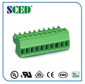 Θηλυκό βούλωμα PCB τύπων στον τελικό φραγμό 3.81mm 5.08mm Pluggable πράσινος συνδετήρας